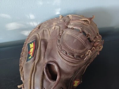 Guante receptor vintage Zett BIC 1522 Pro Tip cuero saturado profundo derecho - Japón Foto 1 de 4