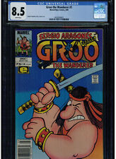 GROO #1 CGC 8.5 WHITE PAGES 1985 THE WANDERER SERGIO ARAGONES  COVER NEWSSTAND 