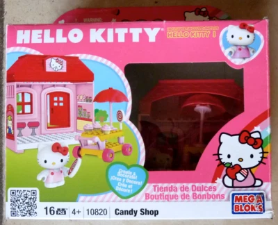 MEGA BLOCKS ** HELLO KITTY 10820 ** 14 pcs ** CANDY SHOP ** UPC 065541108202 - Image 1 of 3