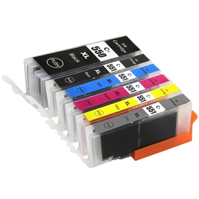 6 Printer Ink Cartridges 550/551 (6 Set) for Canon PIXMA MG7150, MG7500, MG7550 - Image 1 of 4