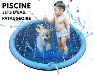 Piscine pataugeoire jets d'eau gonflable chiens enfants jardin terrasse sable - Bild 1 von 8