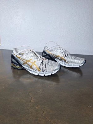 Zapatos para correr Asics Gel-Kinsei 5 para mujer talla 8,5 blancos plateados Foto 1 de 4