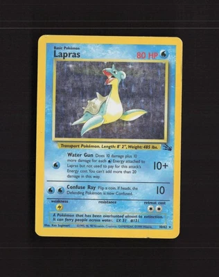 Lapras 10/62 WOTC Fósil Set Holo Raro Pokemon Tarjeta DMG Foto 1 de 4