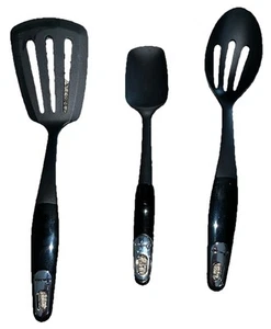 Amana 3-teiliges Küchenutensilien Set schwarz Spatel, Schaumlöffel und Spatel - Bild 1 von 8