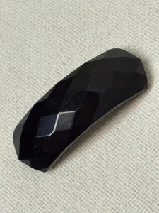 Vintage schwarze facettierte Bakelit Stab Anstecknadel Brosche - Bild 1 von 9
