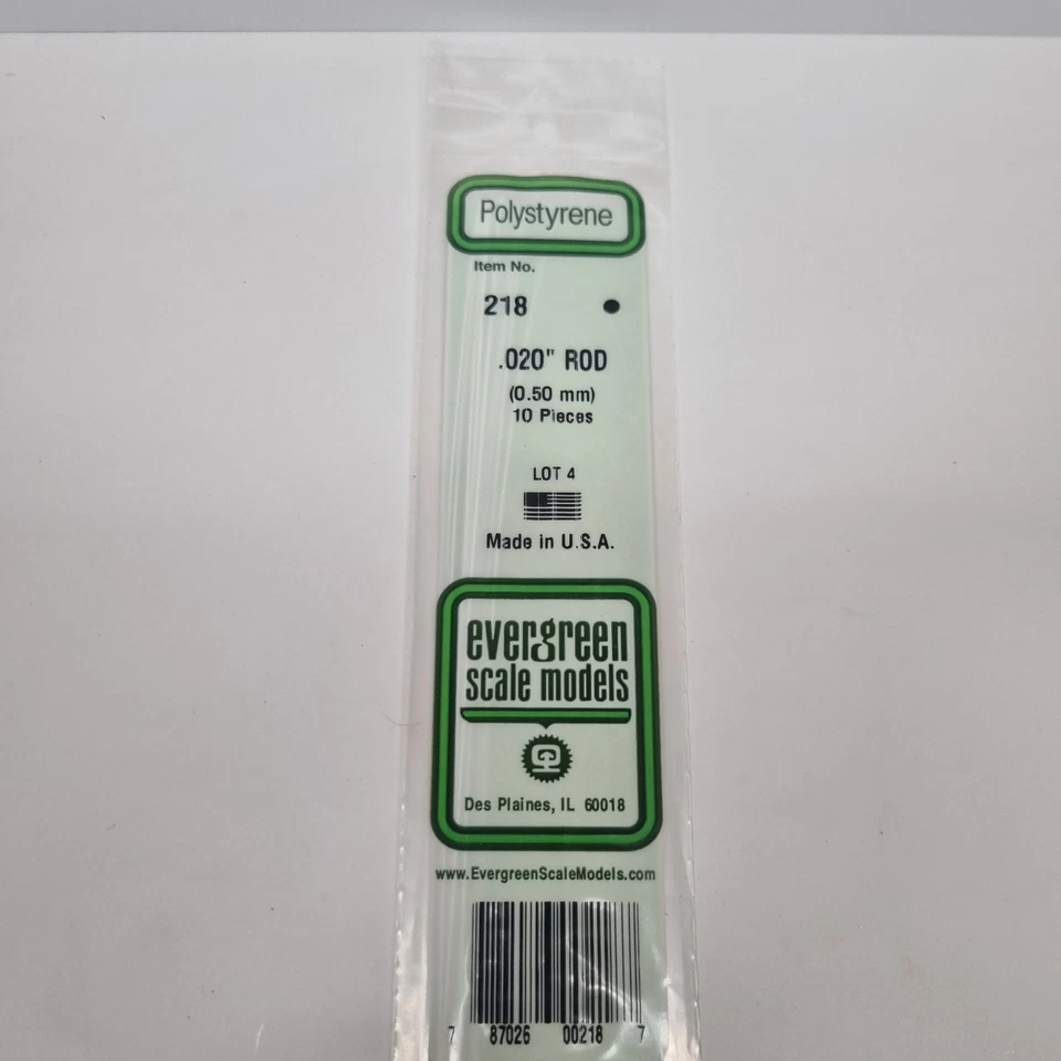 Evergreen Styrene Rod 218 – 10x Plastic Rod 0.5mm  Model Making diorama  - Image 1 of 1