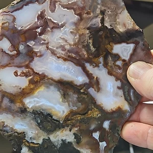 Moroccan Jasper/agate slab, beautiful deep pink and red colors, blue banding. - Picture 1 of 19