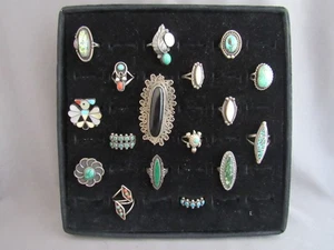 LOTE MIXTO ANILLO GRUESO VINTAGE ANTIGUO PEÓN TURQUESA ESTERLINA CORAL 17 PIEZAS - Imagen 1 de 7