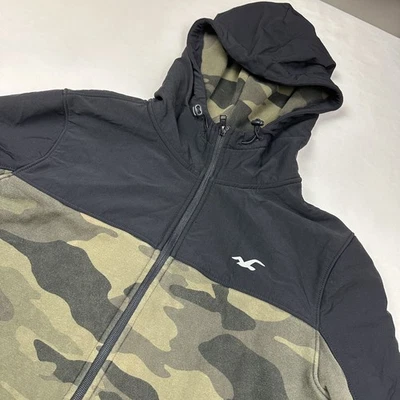 Chaqueta Hollister Para Hombre Grande Camuflada Negra Cremallera Completa Defectuosa Foto 1 de 4