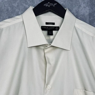 Camisa de Vestir Pronto Uomo Corte Clásico Sin Plancha 20 36/37 Alto Algodón Blanco Foto 1 de 4