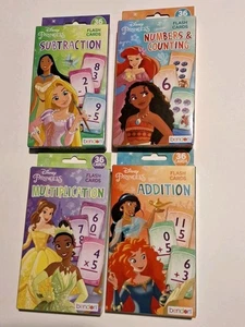 Disney Princess Lernkarten 4er Set Neu Mathe Lernkarten - Bild 1 von 4