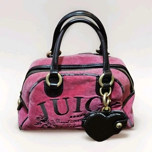 Vintage Y2K Pink w black trim Juicy Couture Bowling Bag Purse Rare Barbiecore - Picture 1 of 17