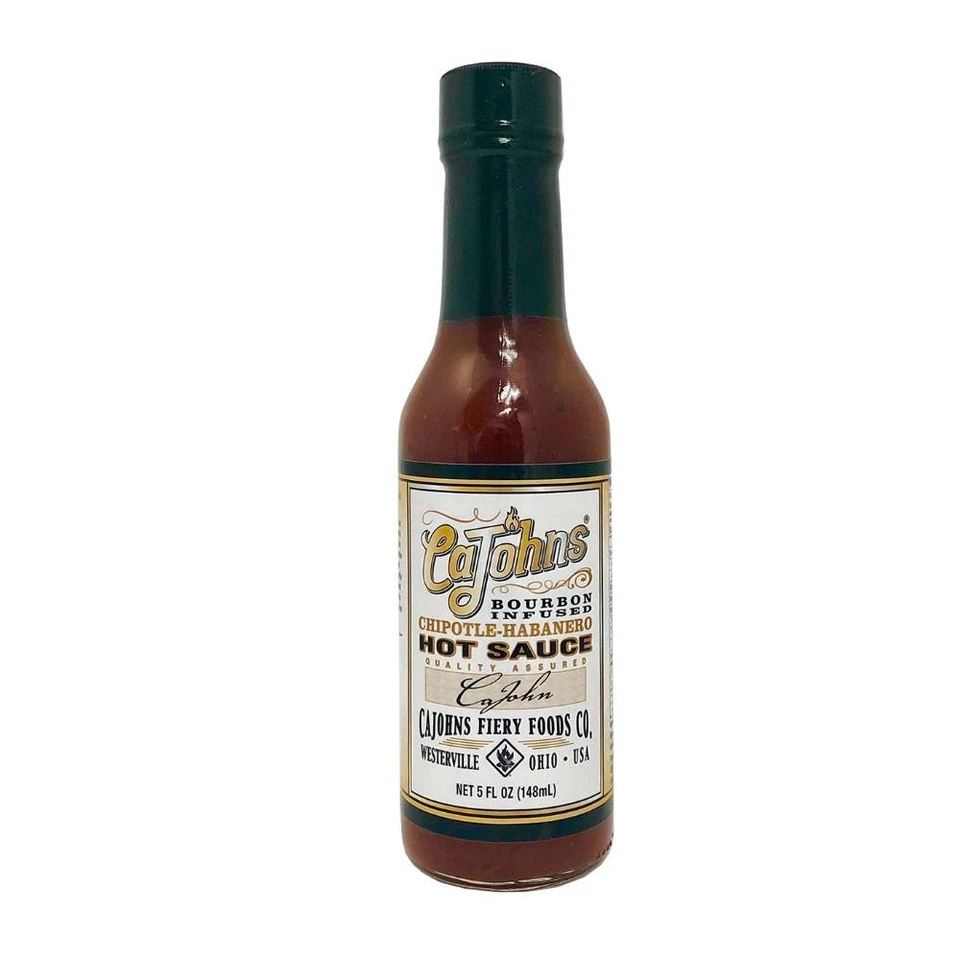 Cajohn's Bourbon Infused Chipotle Habanero Hot Sauce Spicy Pepper Condiment - Image 1 of 1