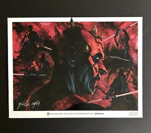 2018 SDCC Darth Maul Art Print Signed Sideshow Star Wars Mythos Exclusive - Picture 1 of 11