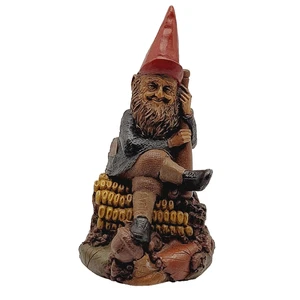 TY sitting on a COB Cairn Studios Gnome Carved Resin Figurine Detailed Sculpture - Picture 1 of 23