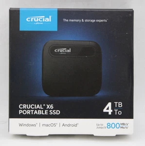 SSD portátil Crucial X6 4 TB CT4000X6SSD9 *NUEVO EN CAJA* - Imagen 1 de 3