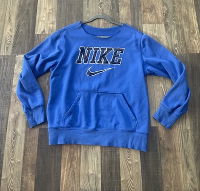 Nike Sweatshirt Blue Sportswear Pullover Casual Cut Out Neckline size L - Image 1 of 4