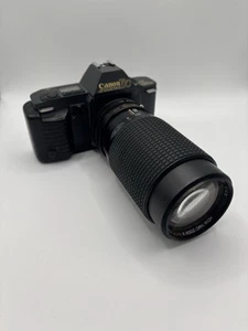 Canon T70 35mm Film SLR Manual Camera with Hoya 75-205mm 1:4 Lens Working - Picture 1 of 7