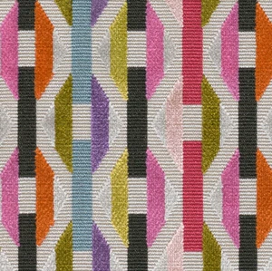 Romo Interlocking Geometric Cut Velvet Fabric- Onetti / Peony 2.10 yds 7843/06 - Picture 1 of 2