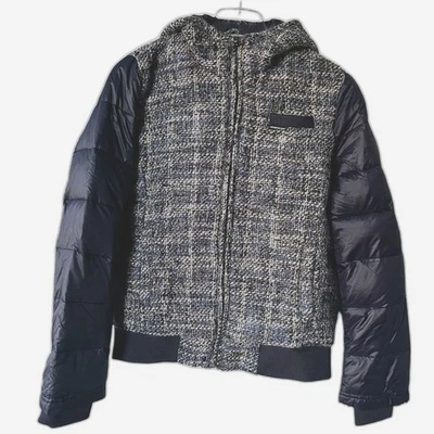 Новый с Ярлыками члены только шерстяная смесь с капюшоном Tweed Bomber куртка M - Изображение 1 из 4