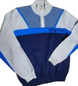 SPYDER Japan DIGITAL Wool Sweater Men's L Large Ski Pullover 1/4 Zip Alpine VTG - Picture 1 of 9