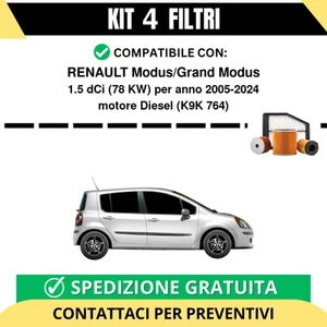 Kit 4 Filtri Tagliando per RENAULT Modus/Grand Modus 1.5 dCi 78 kw Diesel 200... - Bild 1 von 2
