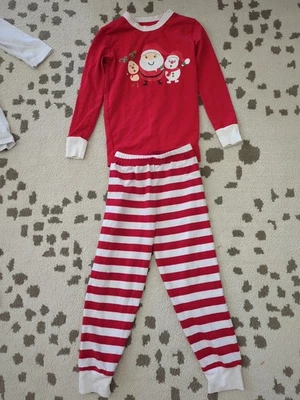 Kids Red And White Christmas Pajamas 2 Piece Set Size 6 - Image 1 of 4