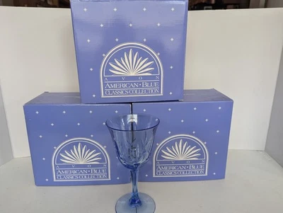 AVON FOSTORIA 7,375» воды кубок американский синий классика - набор из 6 новый в коробке - Изображение 1 из 3