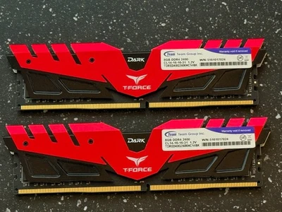TEAMGROUP T-FORCE DARK 16GB (2x8GB) 2 DIMM PC4-19200 DDR4 2400MHz Memoria/RAM Foto 1 de 2