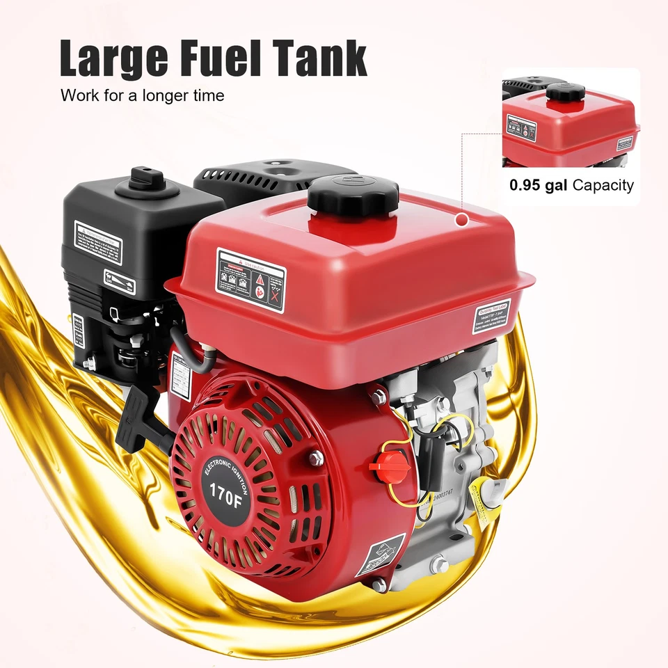 7.5HP Gas-Powered Diesel Engine, 3000W with 0.95 Gal Fuel Tank, Pull Start & - Image 1 of 4