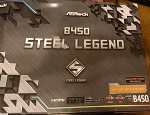 As Is, not tested, ASROCK B450 STEEL LEGEND AMD Motherboard, spare parts only - Afbeelding 1 van 12
