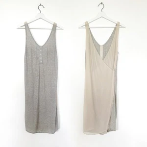 Phillip Lim gray striped cotton cream silk crossback tank midi dress la garconne - Picture 1 of 10