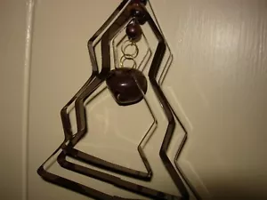 4 METAL TRIPLE TREE CHRISTMAS ORNAMENTS WITH BELL--5 1/2" LONG-#R6-3 - Picture 1 of 24