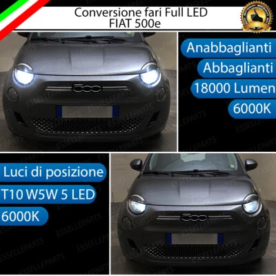 ELT CONVERSIONE FARI FULL LED FIAT 500E ELETTRICA 18000 LUMEN CANBUS 6000K BIANCO