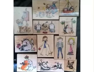 PENNY BLACK WOOD MOUNTED STAMPS 37 DESIGNS TO CHOOSE FROM  INCLUDING XMAS.  - Picture 1 of 38