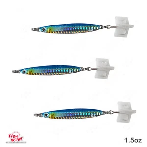 3 Stück Blau 1,5oz Colt Sniper Jig 42g Angeln Vertical Jig 3561D-DT MUSTAD Haken - Bild 1 von 8