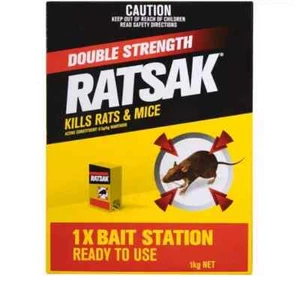 RATSAK 1kg Double Strength Bait Station - Kill Rats & Mice Ready & Easy to use . - Picture 1 of 1