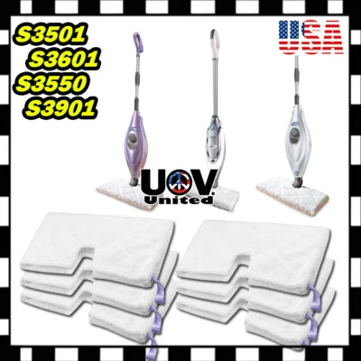 FITS SHARK REPLACEMENT REUSABLE Washable Replacement Cleaning Pads for Shark Steam Mop S3501 S3601 S3550 S3901 U