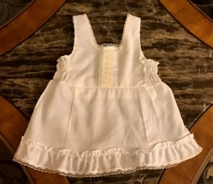 Vintage Baby Slip Mädchen weiß Rüschen Spitze Full Slip elegant 1980er 12 - 18 Monate - Bild 1 von 6