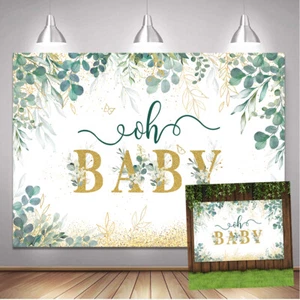 Oh Baby Babyparty Party Hintergrund Greenery Highlights Fotografie Hintergrund - Bild 1 von 9
