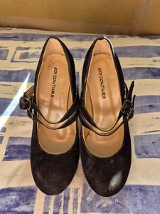 Black Suede Size 5 Platform High Heels Women Shoes KOI COUTURE Storage Wear - Picture 1 of 5