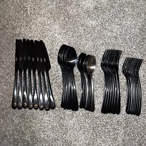 Skandia Poise Posate 35 Pezzi Gunmetal Acciaio Inox 18/10 7 Impostazioni Tavolo - Foto 1 di 7