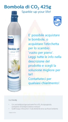 BOMBOLA 425g Ricarica CO2 Compatibile SodaStream - Soda Club + altri