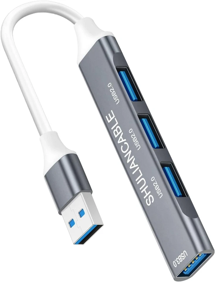 Adattatore USB con 1 USB 3.0 5Gbps & 3 Porta USB 2.0, Ultra Sottile Portatile Mu - Immagine 1 di 1