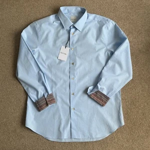 Paul Smith Signature Stripe Cuff Blue Shirt 17.5” neck 17.5 inches - Picture 1 of 6