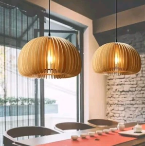 Designers Fountain Handmade Pendant Hanging Lamp Wood Shade 30 CM - Picture 1 of 2