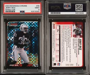 2003 Bowman Chrome Jerry Rice Xfractor #95 Refractor /250 PSA 9 - Picture 1 of 3