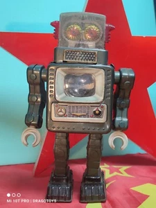 ROBOT TV VINTAGE SPACE MAN GIOCATTOLO A BATTERIA ALPI PARTI GIAPPONESE - Foto 1 di 23