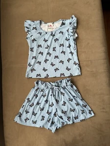 Jenna & Jessie Girls Cinch Blue Butterfly Tank & Short Outfit Set, Toddler 10 - Picture 1 of 2