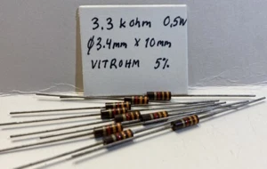 10X 3.3 kohm 0.5W carbon composition mass resistor Vitrohm vintage - Picture 1 of 2